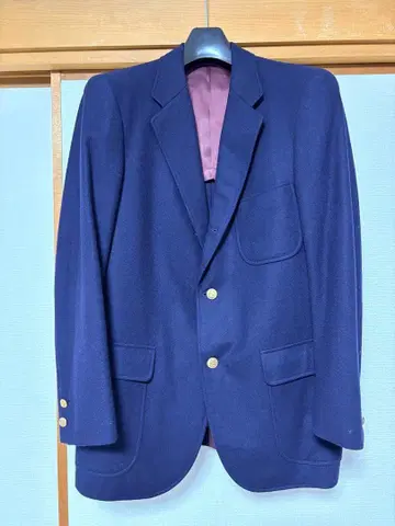 BEAMS F 네이비 울 테일러드 자켓