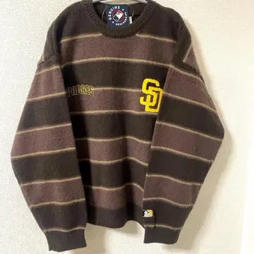 MLB 파드레스 사가라 자수 긴팔 보더 니트 스웨터 트레이닝복 L