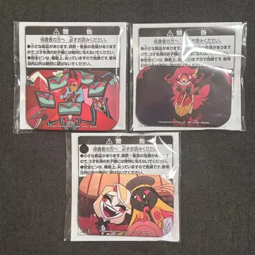 미개봉 해즈빈 호텔 스퀘어 캔뱃지 알래스터 복스 3종 세트