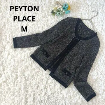페이튼 플레이스 트위드 자켓 가디건 실크 알파카 블랙 M