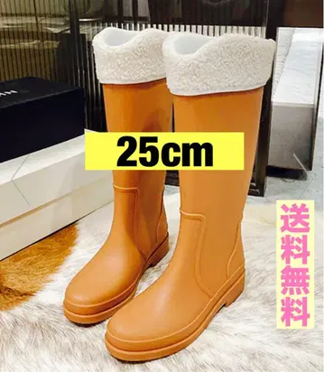 새상품 무스탕 포함 부츠 25cm 핑크색 레인슈즈 귀여운