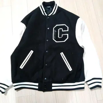 비노 C 로고 자수 블랙 바시티 자켓 LL