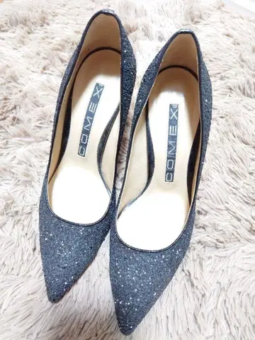 COMEX 블랙 글리터 하이힐