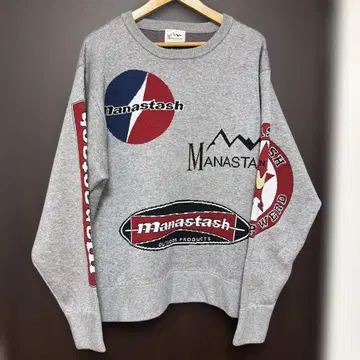 마나스태쉬 멀티 클래식 로고 크루넥 니트 사이즈 M