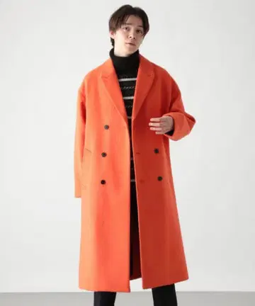 HARE CASHEEP 울 오버코트 오렌지