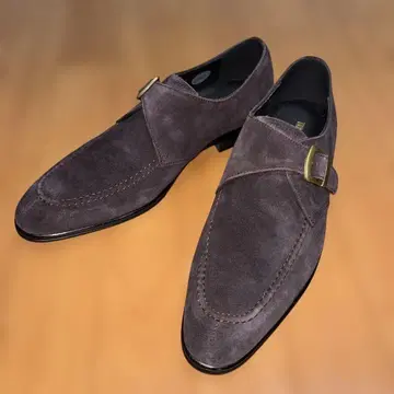 TRANS CONTINENTS 다크 브라운 몽크 스트랩 스웨이드