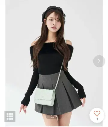 다리치 엘레강트 퍼 니트탑 블랙 프리 사이즈