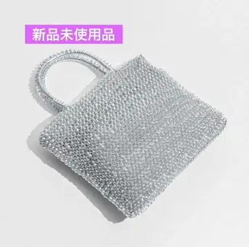 [ 미사용 새상품 ] 실버 비즈 숄더백 파우치 2way