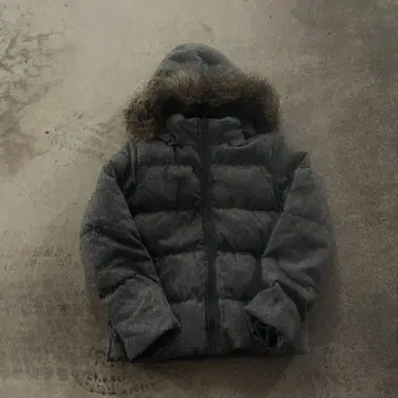 Gap 다운 자켓 그레이 퍼 y2k 헤이세이 갸루