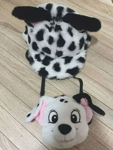 [착용컷] 101마리 강아지 캡 미니백 세트 디즈니 모자