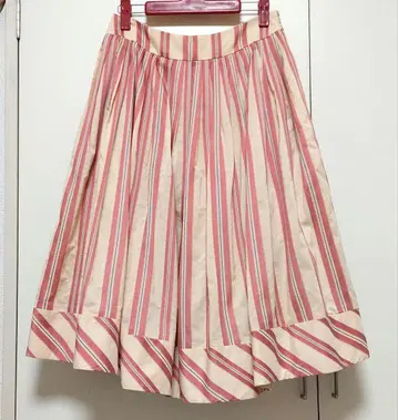 제인 마플 롱 살롱 빅토리아 스트라이프 고아드 스커트 핑크