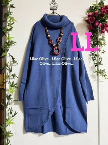 5719 새상품 LL*앞트임 터틀넥*니트 튜닉 빅 사이즈