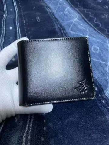 BEVERLY HILLS 블랙 가죽 접이식 지갑