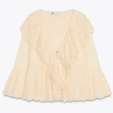 [ 택 포함 새상품 ] ZARA 프릴 니트탑 긴팔 y2k 모리걸