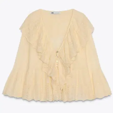 [ 택 포함 새상품 ] ZARA 프릴 니트탑 긴팔 y2k 모리걸