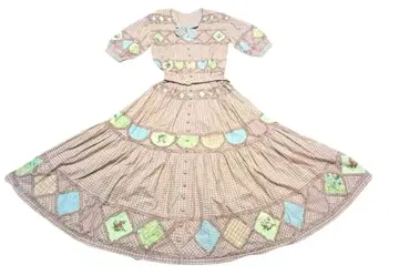 체크 무늬 패치워크 원피스