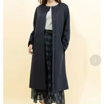 JUSGLITTY 저스길리티 노카라 코트 네이비 코트