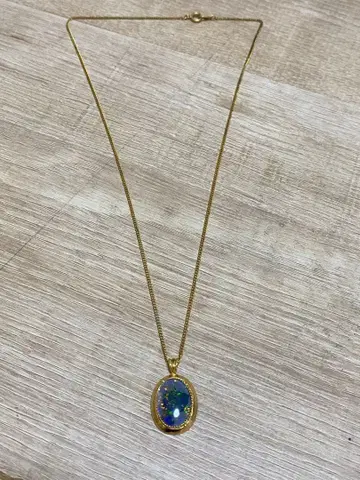 오팔과 골드 톤 펜던트 목걸이 925