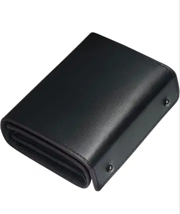 Modiko 남성용 2단 접이식 지갑 도치기 가죽 천연 가죽 미니 블랙