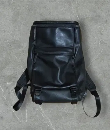 빈티지 백팩 인조 가죽 블랙