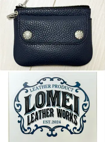 LOMEI Zipper Compact Wallet NAVY BLUE