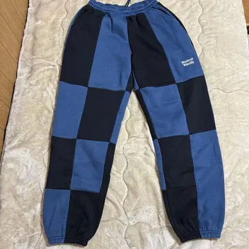 Student Apathy 조거 팬츠 파랑 블랙 체크