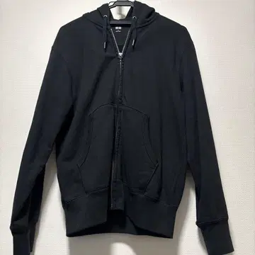 UNIQLO 블랙 풀 집업 후드티 S