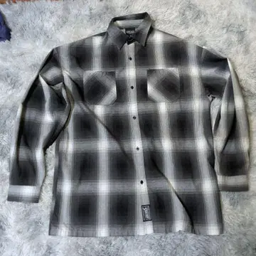 플란넬 셔츠 블랙 화이트 체크 무늬