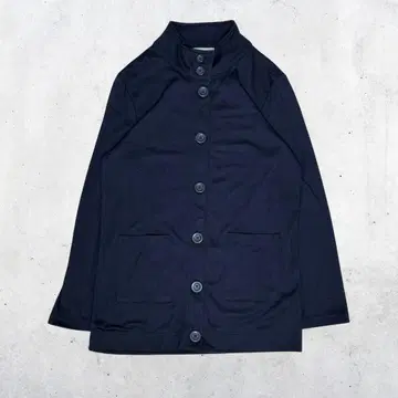 00s 빈티지 네이비 스탠드 카라 롱 기장 가디건