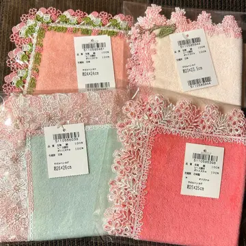 새상품 긴자와 레이스 미니 타월 손수건 늘어진 벚꽃 외 4장 세트