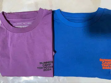 L 사이즈 2장 세트 NewJeans 티셔츠 (파랑 보라색)