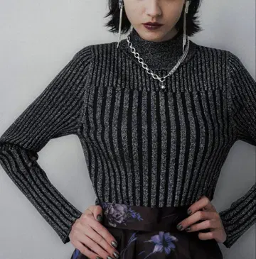 HARE 라메 랜덤 리브 니트