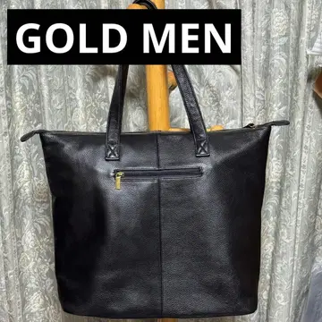 GOLDMEN 골드멘 천연 가죽 빅 토트백 블랙