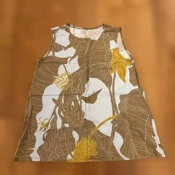 새상품급 JURGEN LEHL 요건 레일 베이지 꽃무늬 슬리브리스 튜닉