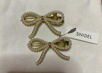 SNIDEL 골드 리본 헤어핀 2개 세트