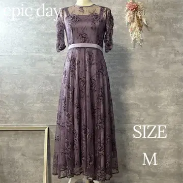 epic day 백리본 레이스 롱 파티 드레스 퍼플 M 사이즈