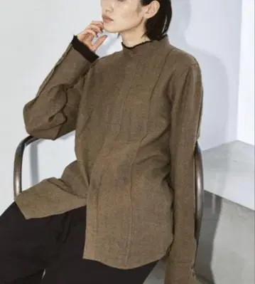 TODAYFUL 울 거즈 셔츠 브라운