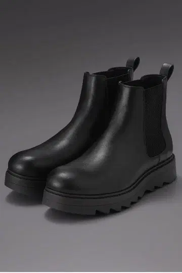 [ 미사용 새상품 ] GU 청키 밑창 사이드 고어 부츠 블랙 27cm