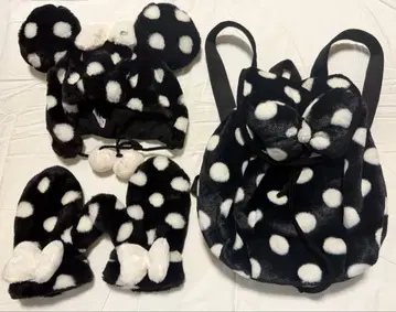 디즈니 도트 팬캡 미튼 장갑 백팩 백 미니 퍼