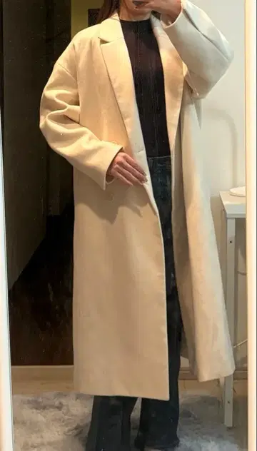 wcloset 롱 코트 화이트
