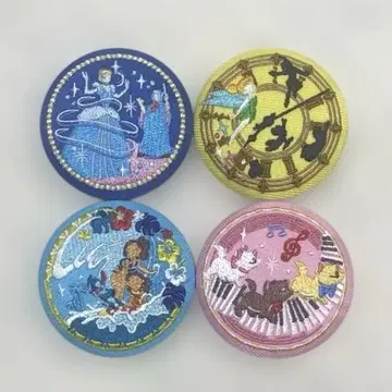 디즈니 자수 캔뱃지 신데렐라, 피터팬, 스티치, 올 어바웃 캣