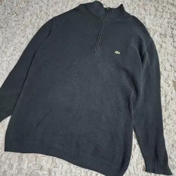 라코스테 코튼 하프 지퍼 니트 블랙