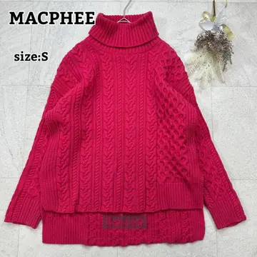[ MACPHEE ] 케이블 터틀넥 니트 비대칭 루즈핏