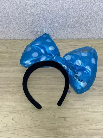 미니 마우스 파랑 도트 리본 머리띠