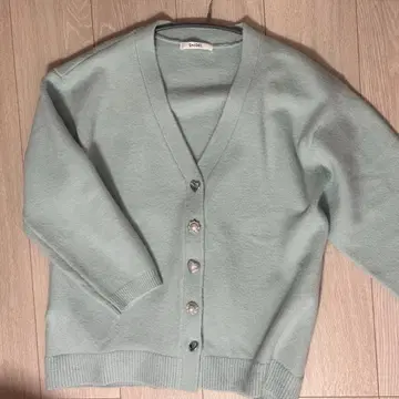 snidel 스나이델 비쥬 버튼 가디건 민트 스카이블루