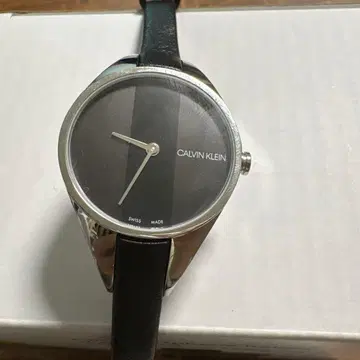 캘빈클라인 블랙 가죽 손목시계 시계 캘빈클라인