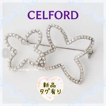 새상품 택 있음 CELFORD 셀포드 트윈 플라워 실루엣 브로치