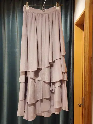 noela s 사이즈 보라색 플레어 스커트 다중 쉬폰 고급 롱 스커트