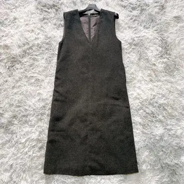 인디비 05 오버롤 스커트 원피스 체크 브라운 출퇴근 졸업식