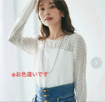 la boutique bonbon 시어 도트 블라우스